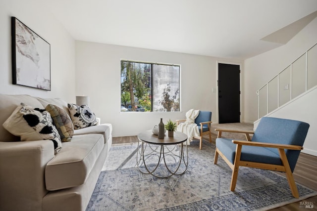 700 Samoa Ln, Novato, CA 94947 - living area featuring wood finished floors and stairway