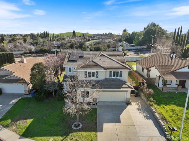 aerial view with a residential view