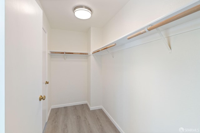 spacious closet with light wood-style floors