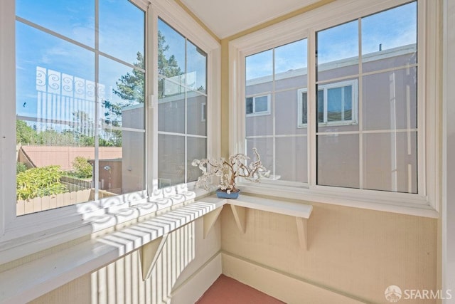 view of unfurnished sunroom