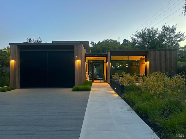 contemporary home with driveway