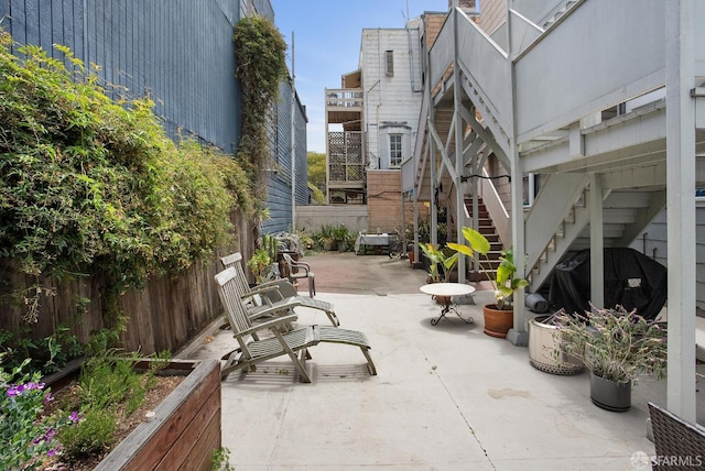 1483 Guerrero St, San Francisco, CA 94110 - view of patio / terrace featuring stairway and grilling area
