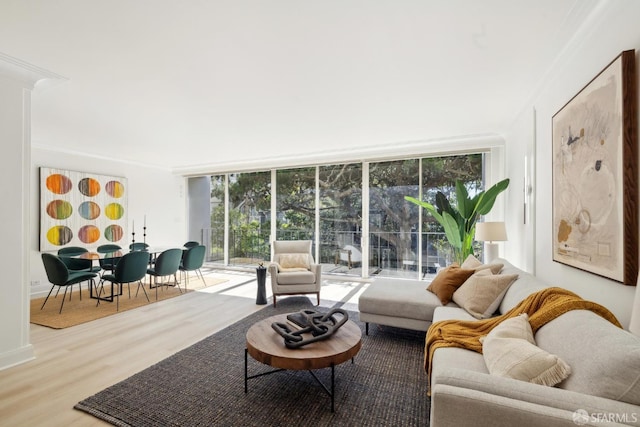 1333 Jones St Unit 508, San Francisco, CA 94109 - living area with plenty of natural light, wood finished floors, and a wall of windows