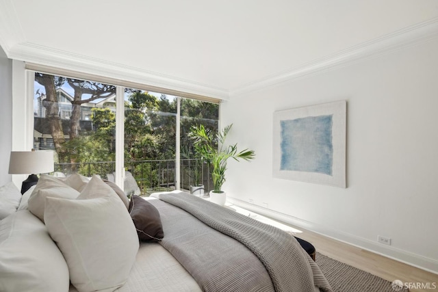1333 Jones St Unit 508, San Francisco, CA 94109 - bedroom with light wood-type flooring, ornamental molding, and baseboards