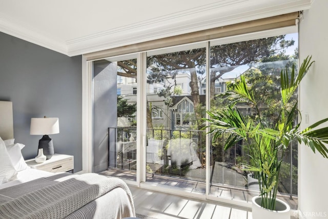 1333 Jones St Unit 508, San Francisco, CA 94109 - bedroom featuring ornamental molding and wood finished floors