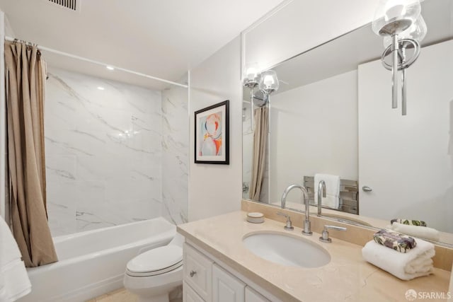 1333 Jones St Unit 508, San Francisco, CA 94109 - bathroom featuring vanity, shower / bath combo with shower curtain, and toilet