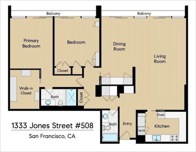 1333 Jones St Unit 508, San Francisco, CA 94109 - home floor plan