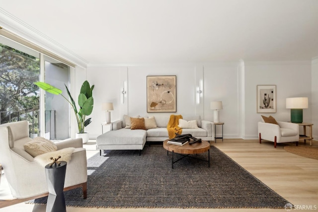 1333 Jones St Unit 508, San Francisco, CA 94109 - living room with light wood-style flooring and ornamental molding