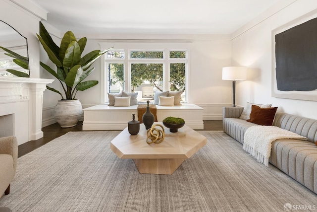 living room featuring hardwood / wood-style floors