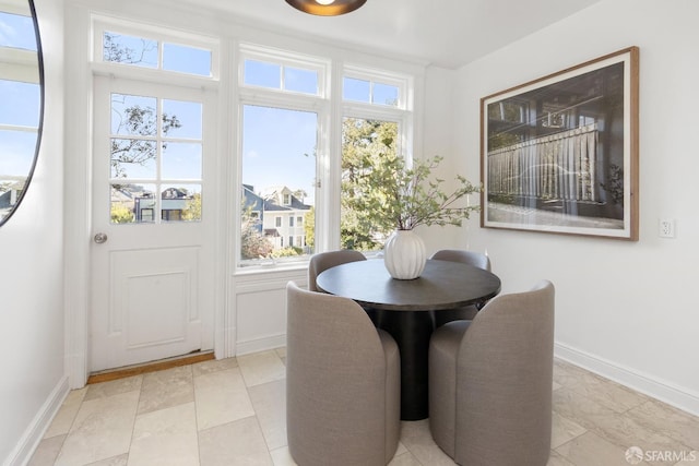 view of dining room