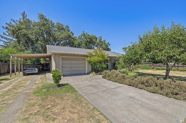 view of front of property featuring a carport