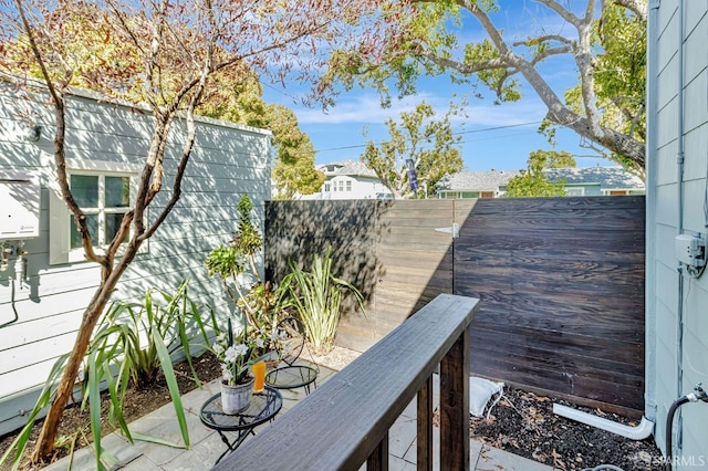 deck featuring a fenced backyard