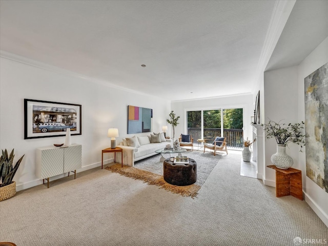 2790 19th Ave Unit 21, San Francisco, CA 94132 - carpeted living room with crown molding and baseboards