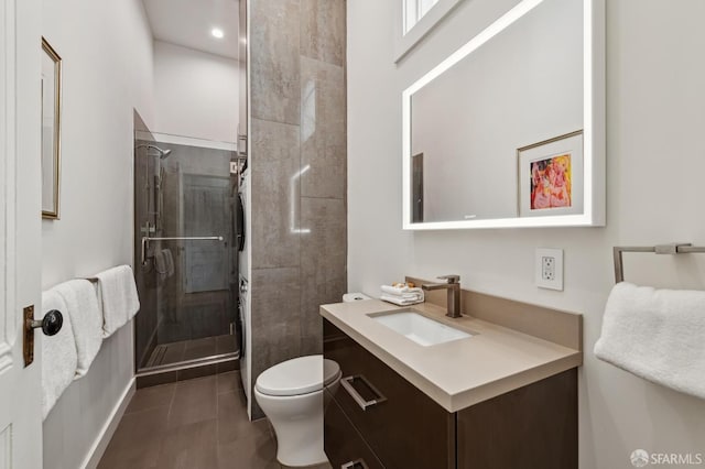 338 Scott St, San Francisco, CA 94117 - full bath featuring a stall shower, toilet, vanity, and tile patterned flooring