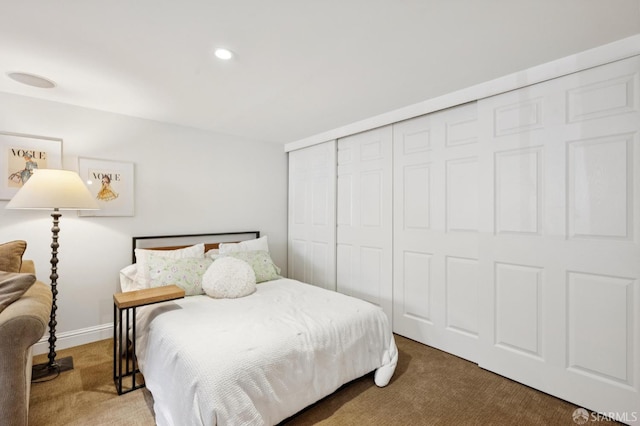 50 Perine Pl, San Francisco, CA 94115 - carpeted bedroom featuring recessed lighting, a closet, and baseboards