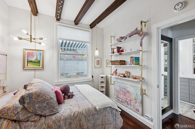 50 Perine Pl, San Francisco, CA 94115 - bedroom featuring dark wood finished floors and beam ceiling