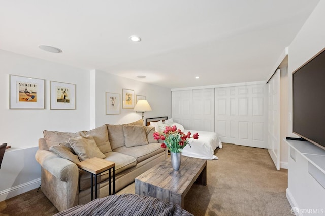 50 Perine Pl, San Francisco, CA 94115 - living area featuring light colored carpet, recessed lighting, and baseboards