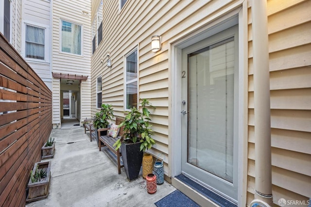 view of doorway to property