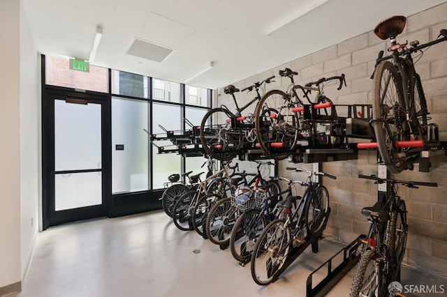 1545 Pine St Unit 802, San Francisco, CA 94109 - garage featuring bike storage and concrete block wall