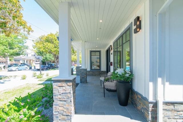 view of patio with covered porch