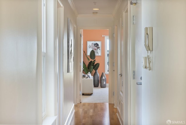 4471 Mission St Unit 2, San Francisco, CA 94112 - hall with crown molding and wood finished floors