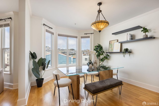 4471 Mission St Unit 2, San Francisco, CA 94112 - dining space with light wood finished floors, baseboards, and ornamental molding