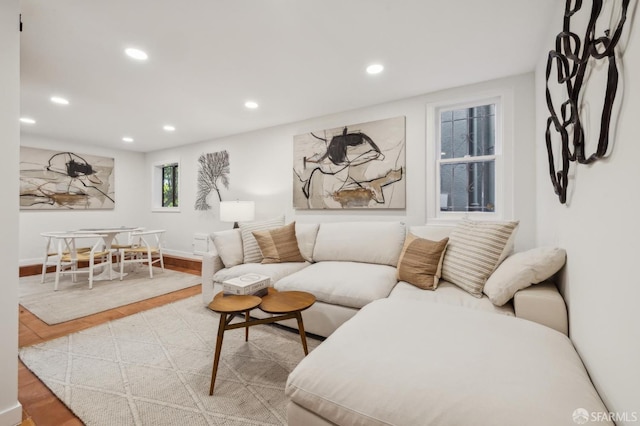 living room featuring hardwood / wood-style flooring