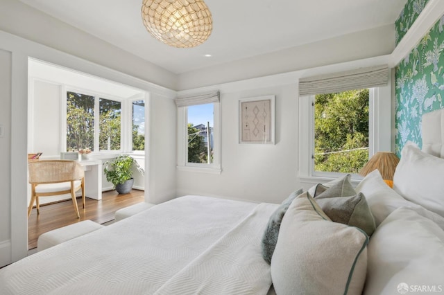 bedroom featuring hardwood / wood-style flooring