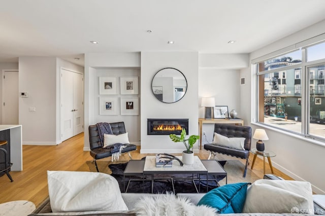 living room featuring light hardwood / wood-style flooring