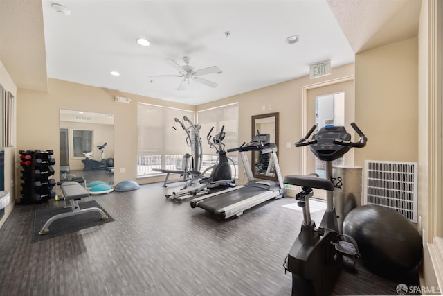 1488 El Camino Real Unit 212, South San Francisco, CA 94080 - exercise room with ceiling fan and recessed lighting