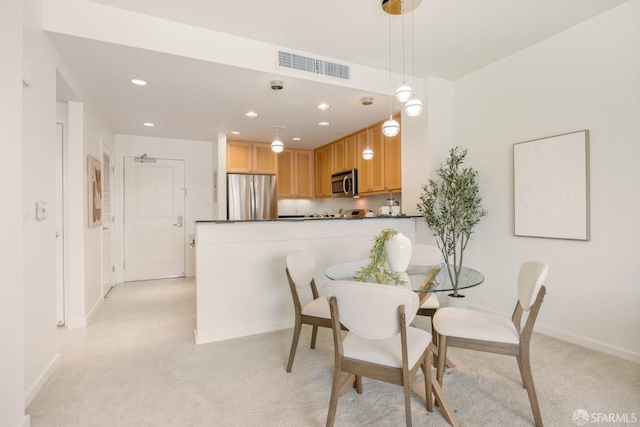 1488 El Camino Real Unit 212, South San Francisco, CA 94080 - dining space featuring light colored carpet and recessed lighting