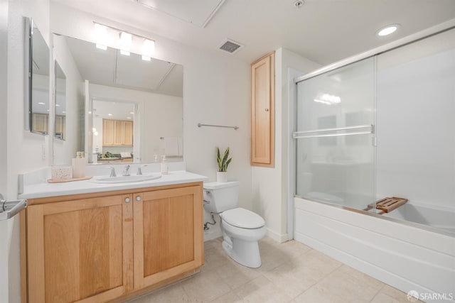 1488 El Camino Real Unit 212, South San Francisco, CA 94080 - full bath featuring vanity, bath / shower combo with glass door, and tile patterned flooring