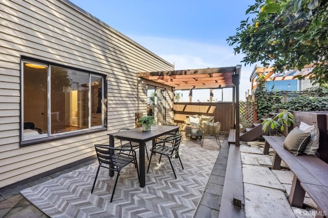 view of patio with a pergola