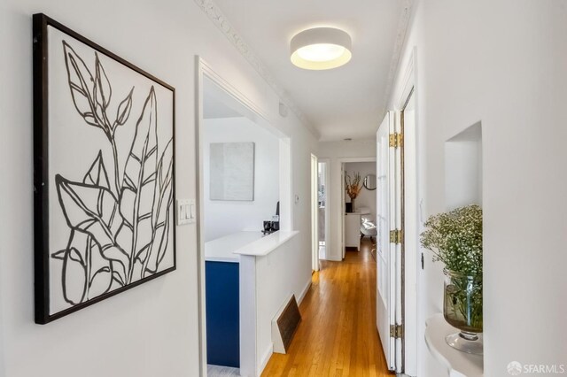 hallway featuring light hardwood / wood-style floors