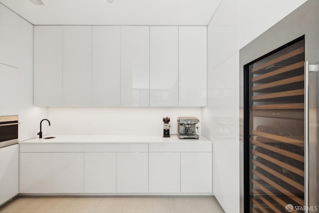 bathroom featuring beverage cooler