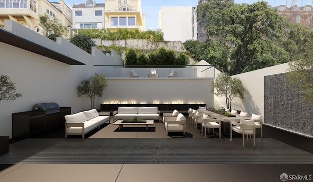 view of patio / terrace with an outdoor living space