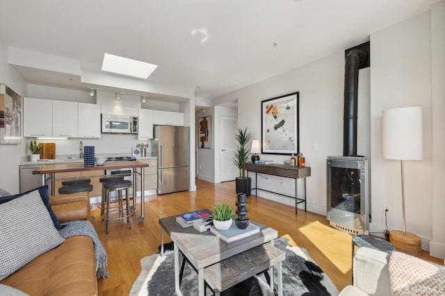 566 S Van Ness Ave Unit 31, San Francisco, CA 94110 - living area featuring light wood-style floors and a skylight