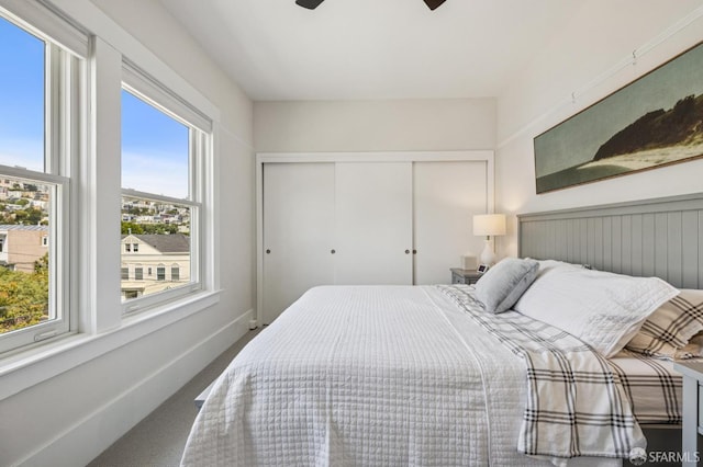 207 Eureka St, San Francisco, CA 94114 - bedroom with a closet, ceiling fan, and baseboards