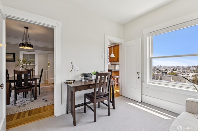 207 Eureka St, San Francisco, CA 94114 - home office with light carpet and a chandelier