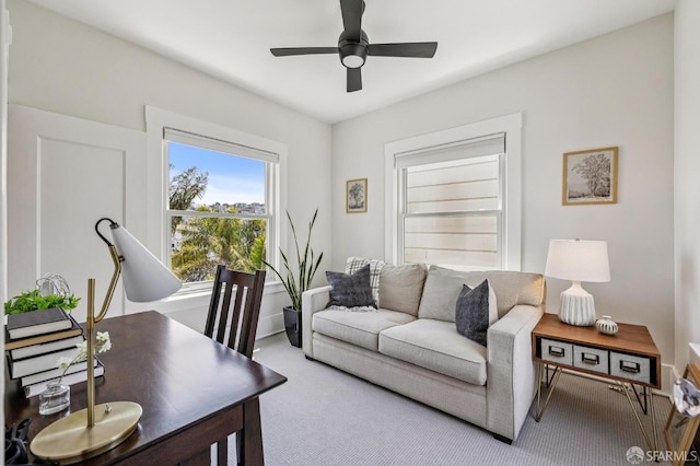 207 Eureka St, San Francisco, CA 94114 - carpeted living room featuring ceiling fan