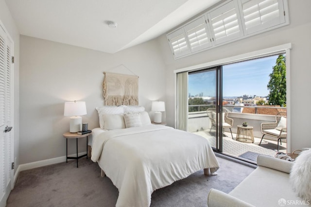 360 Guerrero St Unit 408, San Francisco, CA 94103 - bedroom with baseboards, carpet, and access to exterior