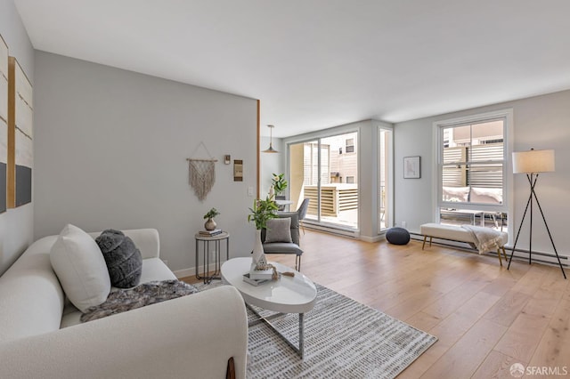 1734 Bay St Unit 103, San Francisco, CA 94123 - living room with light wood-style floors and baseboards