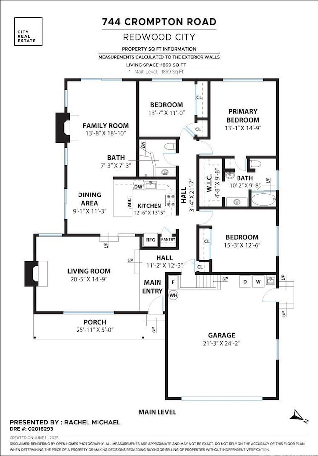 744 Crompton Rd, Redwood City, CA 94061 - view of floor plan / room layout