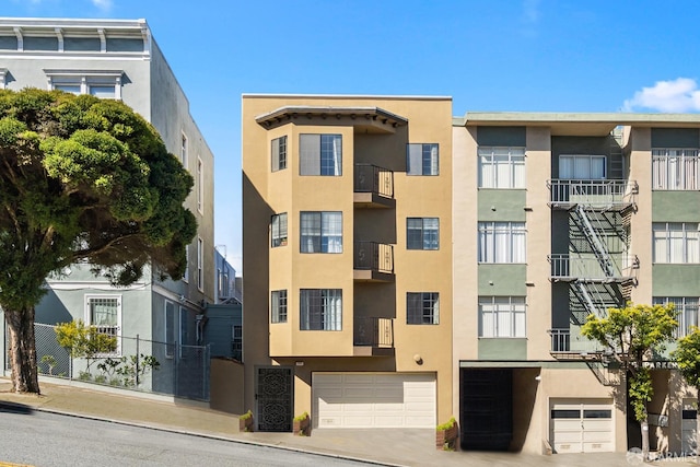 view of property featuring a garage