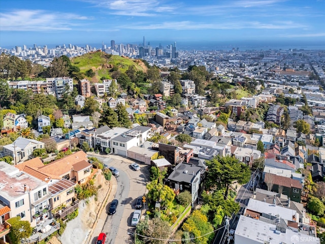 aerial view featuring a view of city