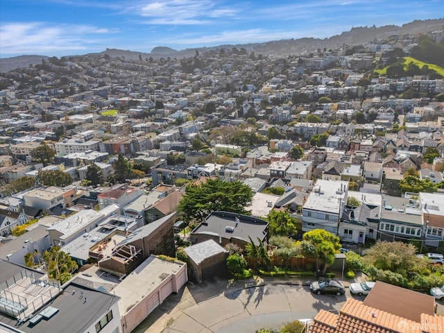 aerial view with a mountain view