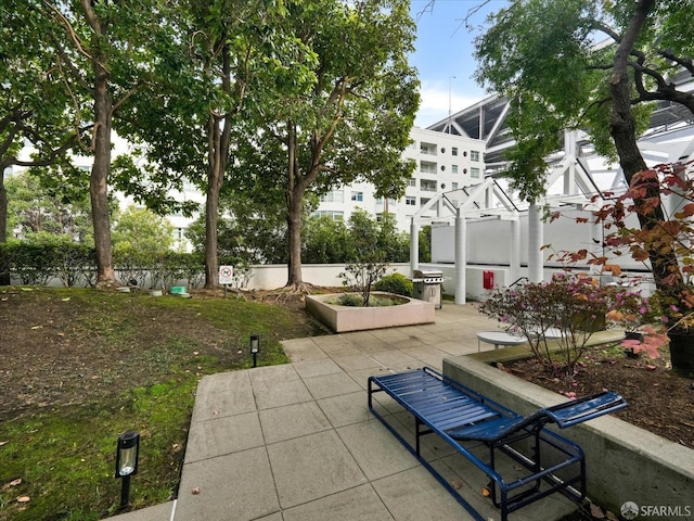 view of community featuring a patio area