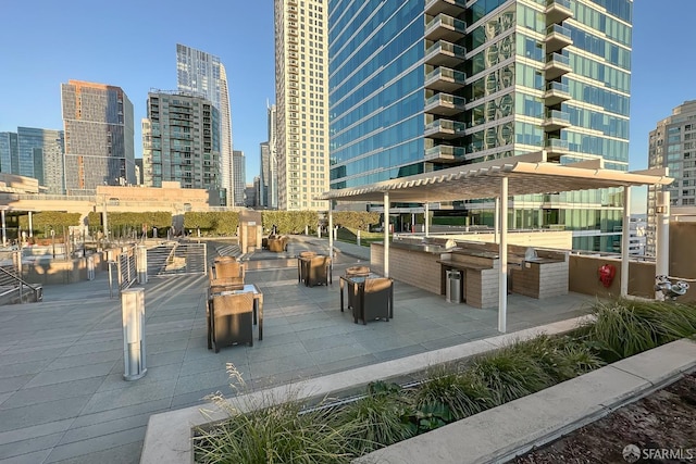 view of patio with a pergola