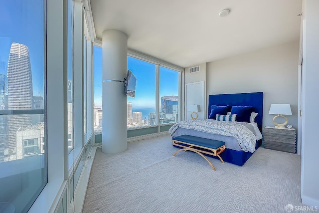 bedroom featuring carpet