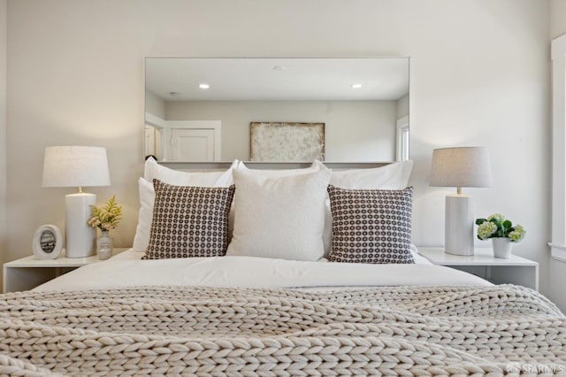 bedroom featuring recessed lighting